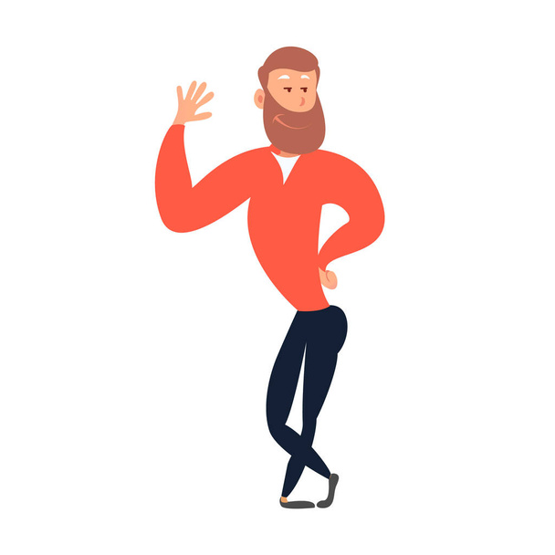 Businessman waving his hand.The hand gesture. - Vector, Image