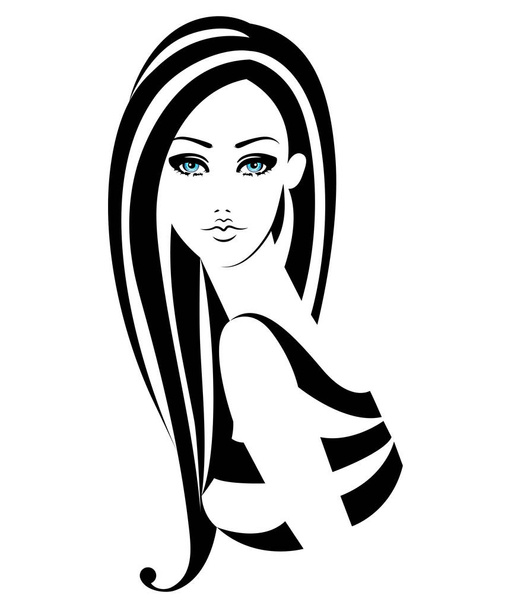 Woman. Vector fashion black white illustration - Vektor, kép