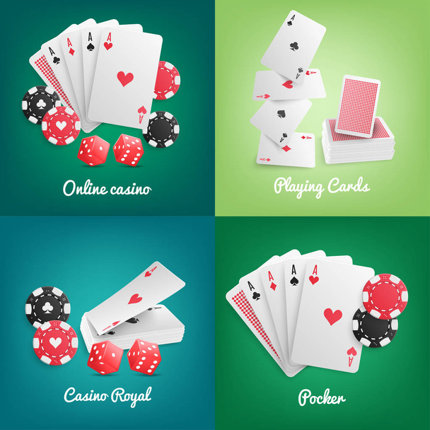 Casino Online Realistic Concept  - Vecteur, image