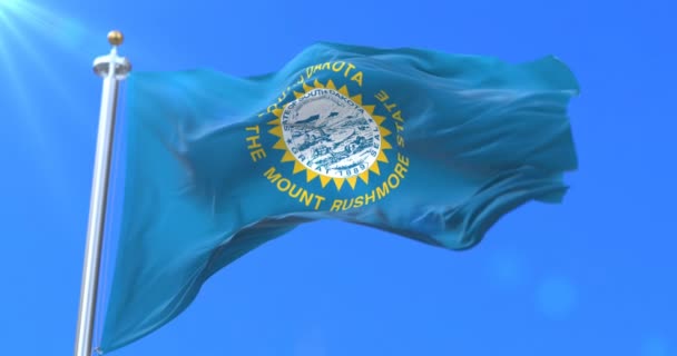 Bandeira do estado de Dakota do Sul, região dos Estados Unidos - loop
 - Filmagem, Vídeo