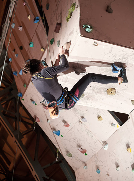 female climber training  - Zdjęcie, obraz