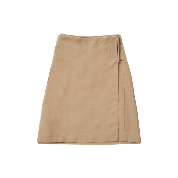Light brown suede skirt.  Fashionable concept. Isolated - Photo, Image