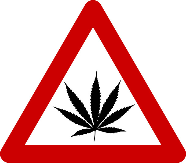 Segnale di avvertimento con cannabis
 - Foto, immagini