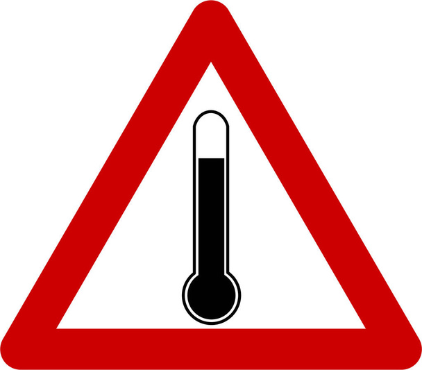 Ostrzeżenie znaku z gorące temperatury - Zdjęcie, obraz
