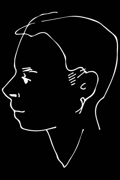  vector sketch of a beautiful man profile - Vector, Image