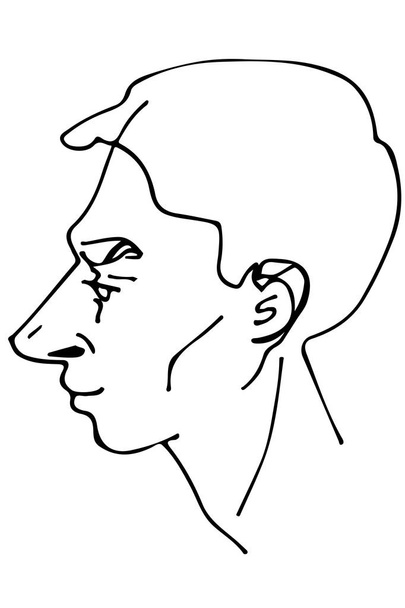 vektor skicu profilu krásný muž - Vektor, obrázek