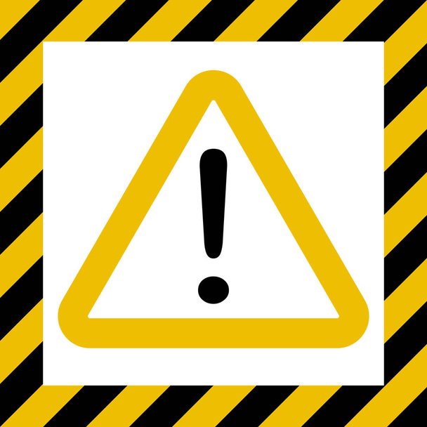 ハザード シンボル サイン、感嘆符警告注意建設、ストライプのベクトルの背景、ハザード マーク安全性、注意 - ベクター画像
