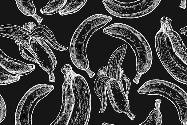 Seamless vector pattern with bananas. - Vector, Imagen