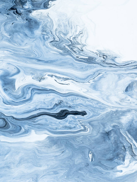 Blue marble abstract hand painted background - Valokuva, kuva