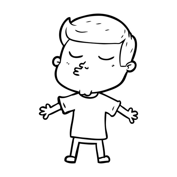 surat asmayı karikatür modeli adam - Vektör, Görsel