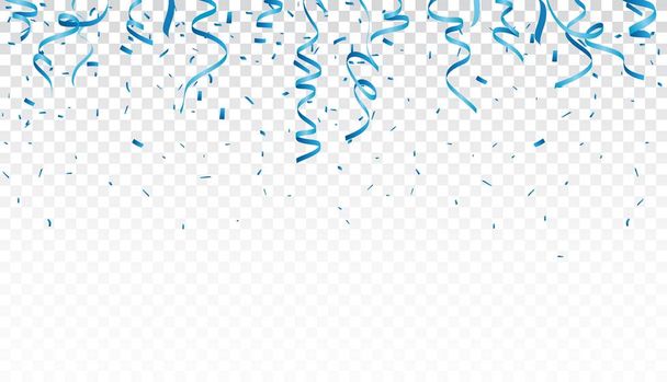 Blue confetti background isolated on transparent background - Vector, Image