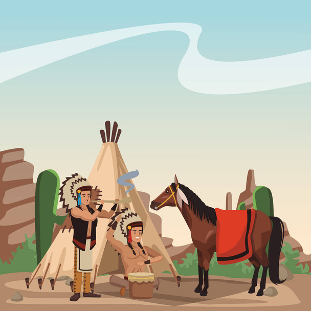 Американських індіанців племені
 - Вектор, зображення