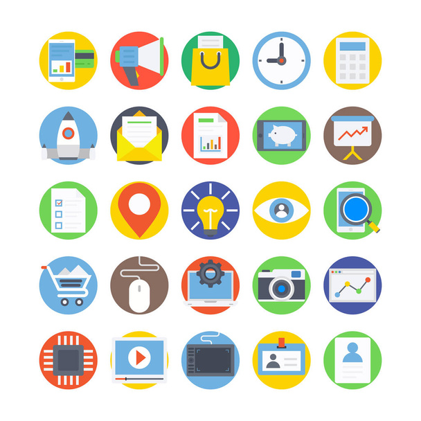 Digitale Marketing gekleurde Vector Icons 1 - Vector, afbeelding