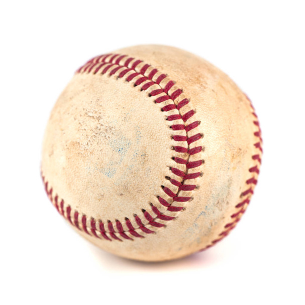 kopott baseball elszigetelt fehér background, sport - Fotó, kép