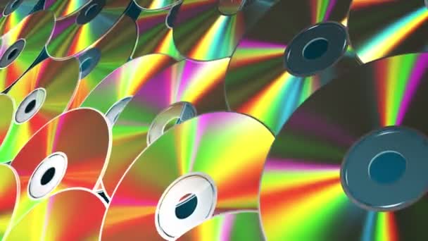 Arrière-plan des disques CD-DVD rotatifs. 4K. 3840x2160. Animation 3D en boucle sans couture
. - Séquence, vidéo