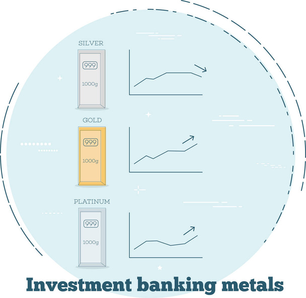 Metales bancarios de inversión en estilo art line
 - Vector, imagen