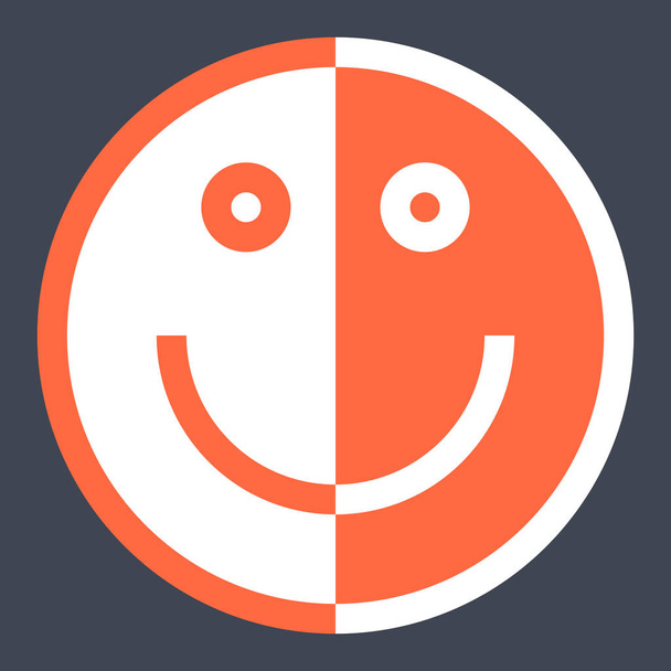 Ícone de emoticon sorridente ou rosto sorridente feliz
 - Vetor, Imagem