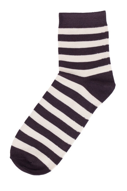 Black sock in a light yellow stripes - Fotó, kép