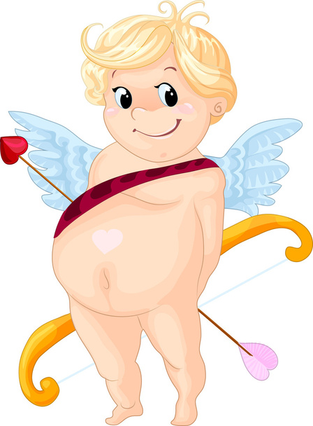 Cupido dos desenhos animados sorrindo
 - Vetor, Imagem