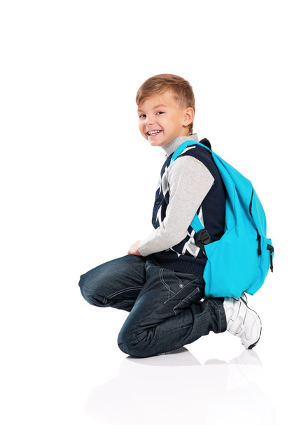 Boy with backpack - Foto, Imagem