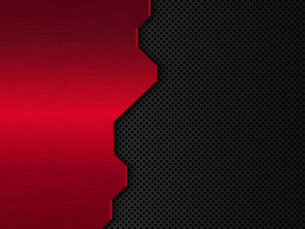 Black and red metal background. Abstract vector illustration - ベクター画像