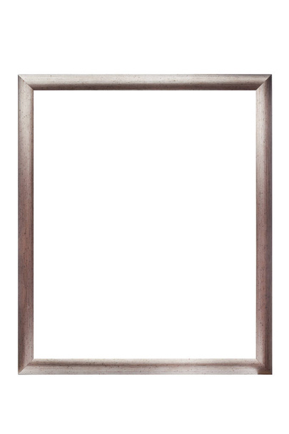 Современная серебряная рамка на белом фоне
 - Фото, изображение