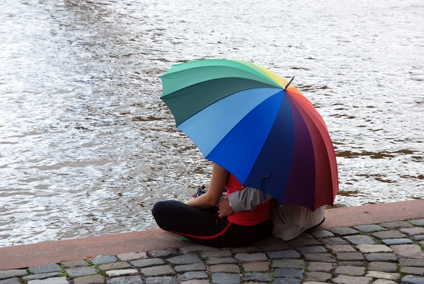Miłośnicy pod parasolem - Zdjęcie, obraz