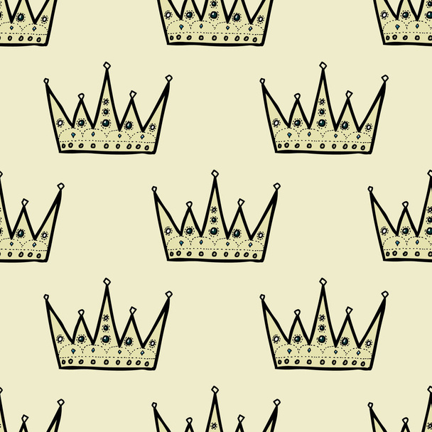Royal crown seamless pattern - Vetor, Imagem