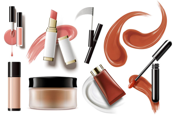 Makeup accessories set - Vector, imagen