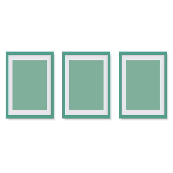 Realistic green photo frame. Vector. - Vector, Image