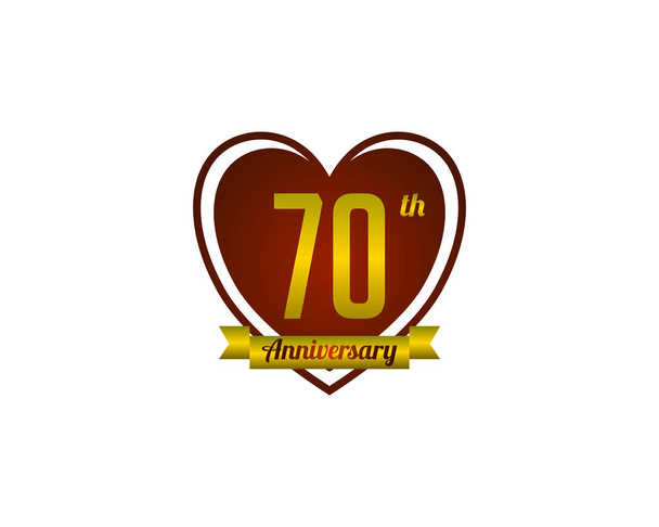 seventy years anniversary badge - Vector, Image