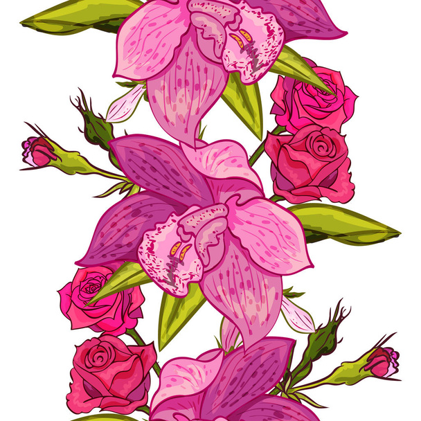 vector seamless flower pattern  - Vektor, Bild