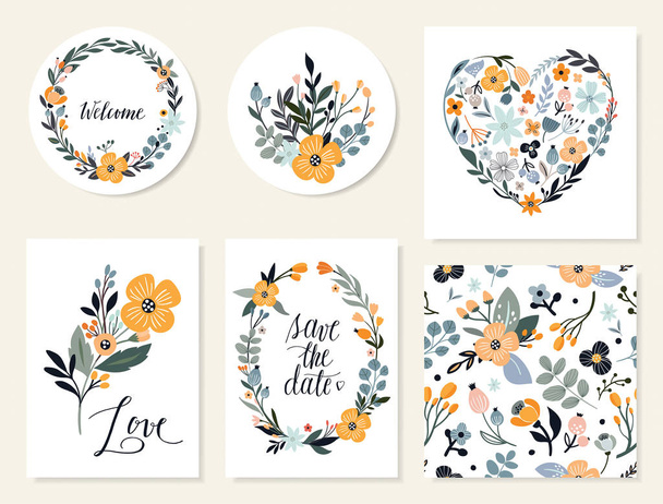 Wedding  floral collection - Vector, Image