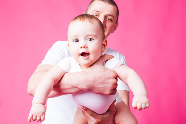 Dad and baby having fun - 写真・画像