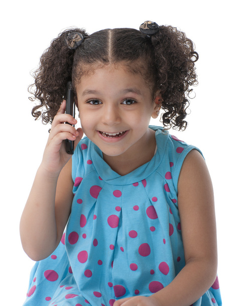 dziewczynka z rozmowy telefonicznej - Zdjęcie, obraz
