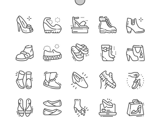 Women's shoes graphic icons, vector illustration - Vector, Image