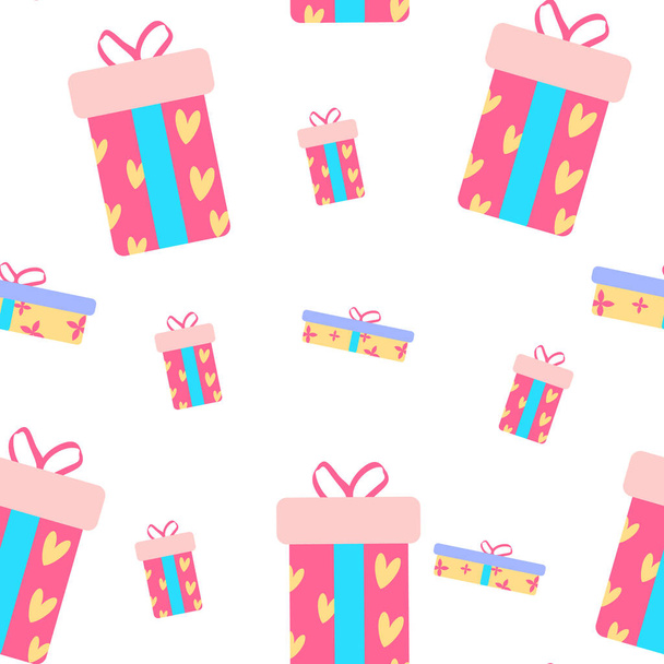 Cute party presents seamless pattern - Vector, Image