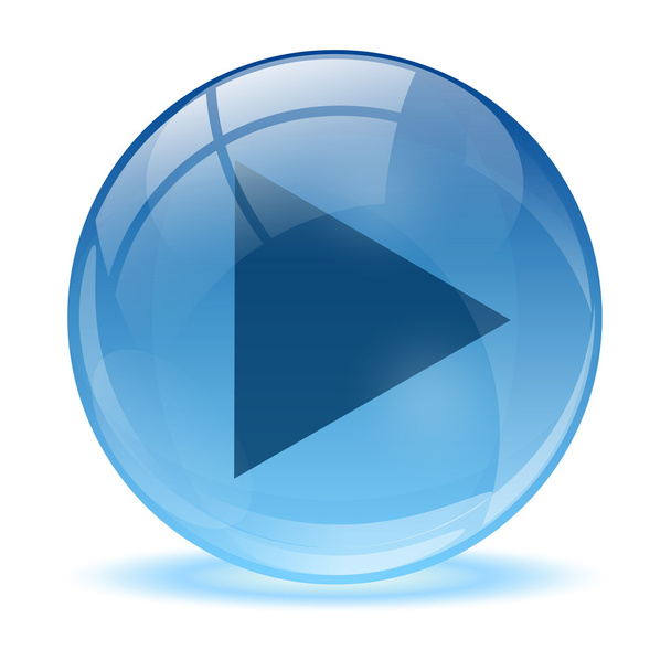 Azul abstracto 3d icono de la bola
 - Vector, Imagen