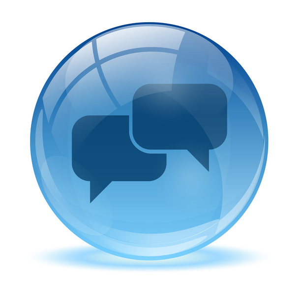 Blue abstract 3d talk icon - Vector, Image