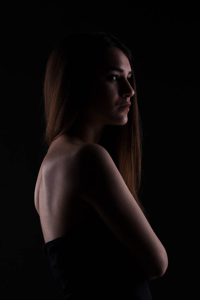 beautiful brunette girl with long hair - Valokuva, kuva