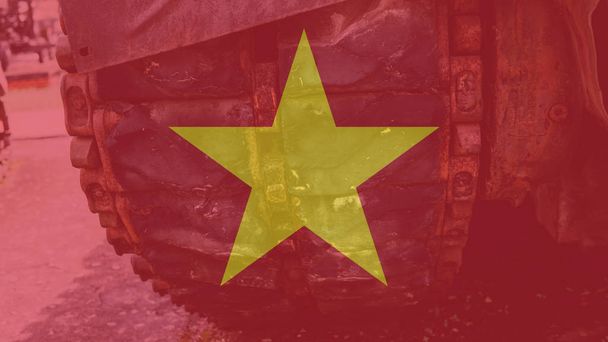 A vietnami-katonai Múzeum-a kiállítás a rögzített berendezések. Trófea amerikai katonai felszerelések - Fotó, kép