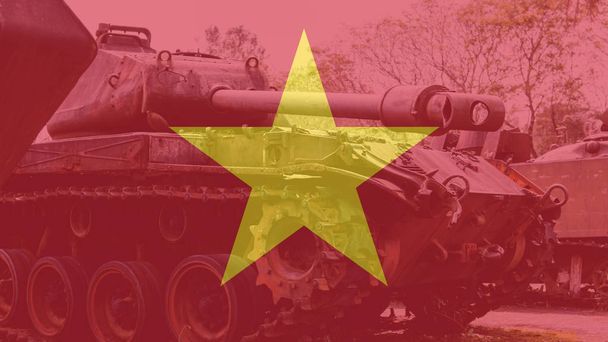 Vietnamca askeri müze yakalanan ekipman bir sergi ile. Kupa Amerikan askeri teçhizat - Fotoğraf, Görsel