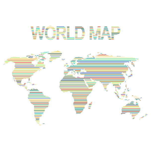 Set of monochrome icons with world map for your design - Vector, Image