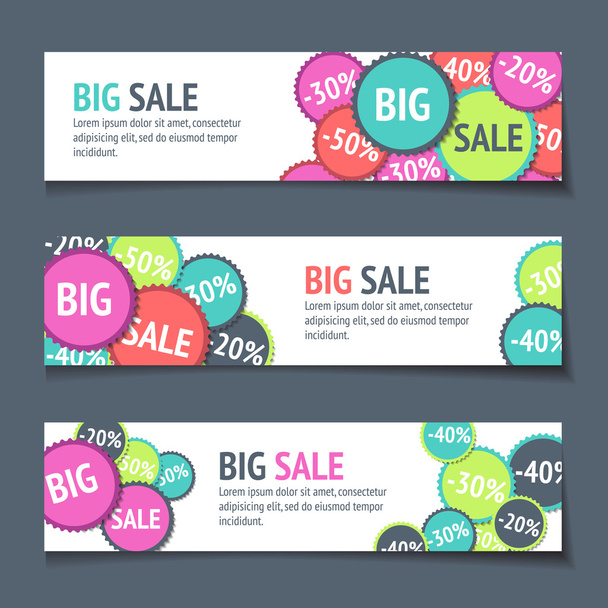 Three Sales Banners - Vector, Image