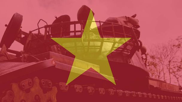 Το Βιετνάμ στρατιωτικό μουσείο με έκθεση των συλληφθέντων εξοπλισμού. Τρόπαιο αμερικανικού στρατιωτικού εξοπλισμού - Φωτογραφία, εικόνα