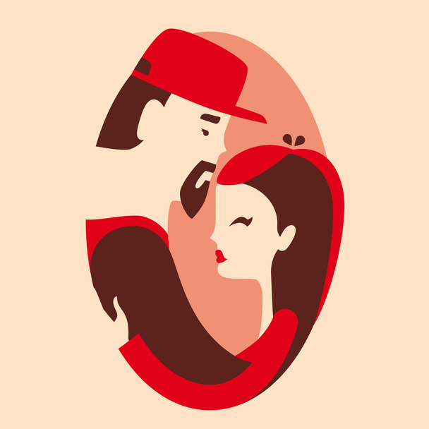 Man and woman in love - Vector, Image