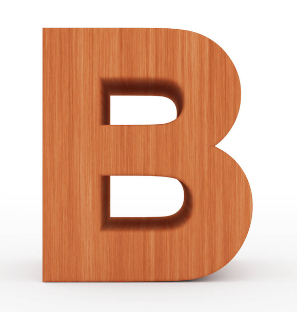 letter B 3d wooden isolated on white - Фото, зображення