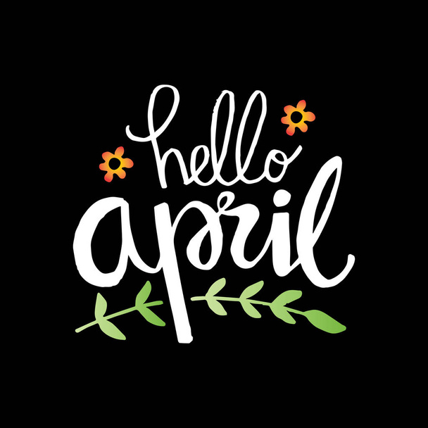 Hello April hand lettering calligraphy. - Photo, Image