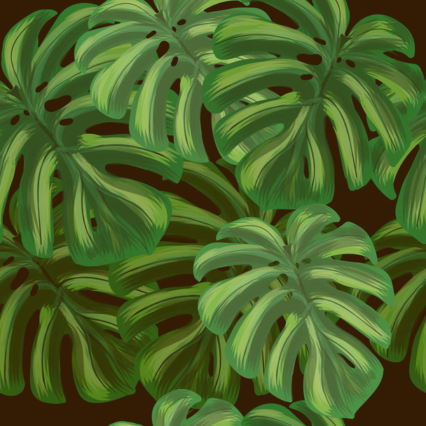 Fondo tropical de verano con hojas exóticas
 - Vector, Imagen
