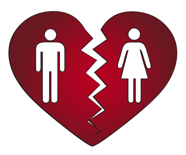 Couple getting divorced - Vector, Image